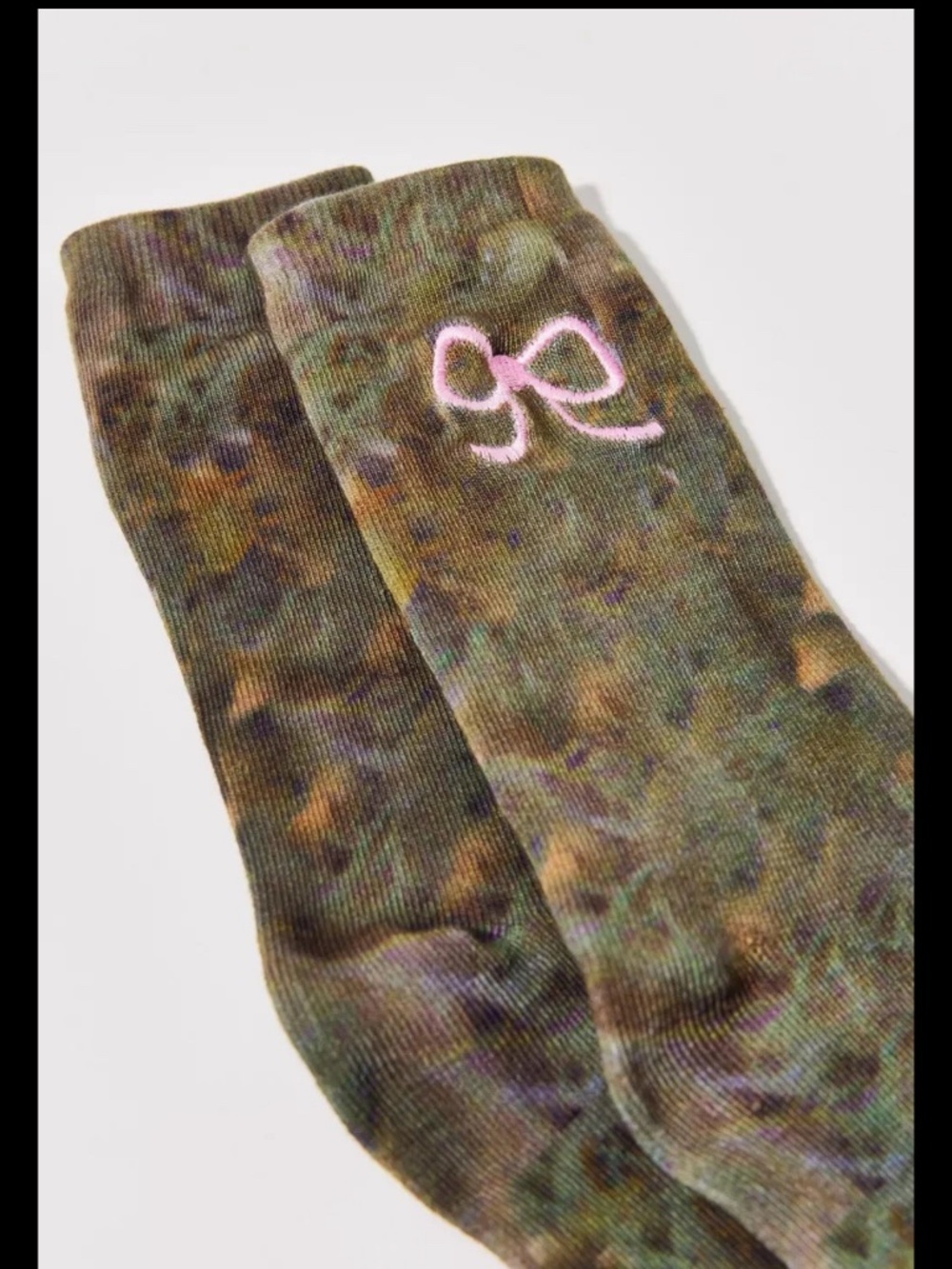 Urban Outfitters Bow Woodland Camo Crew Sock